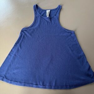 Free People, We The Free Dark Blue Flowy Ribbed Tank Top